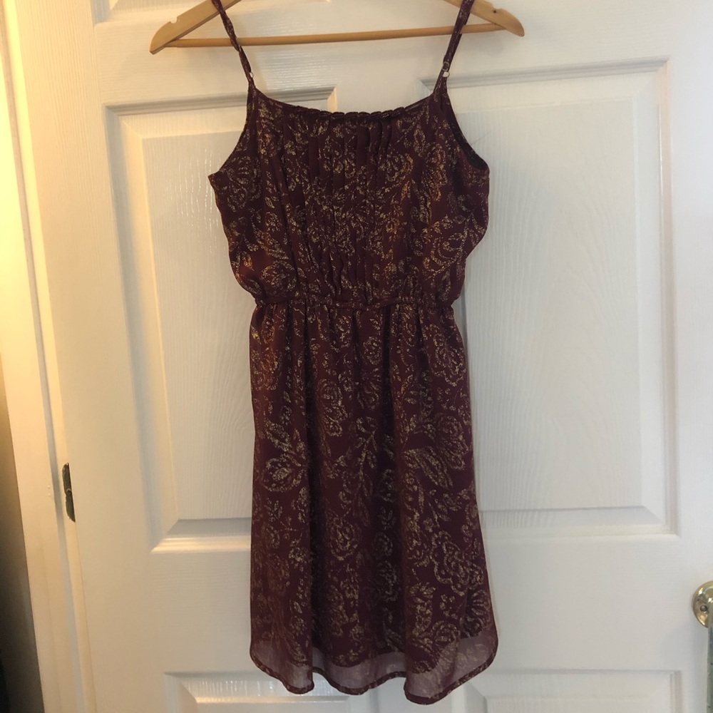 Maroon and gold Charming Charlie’s dress